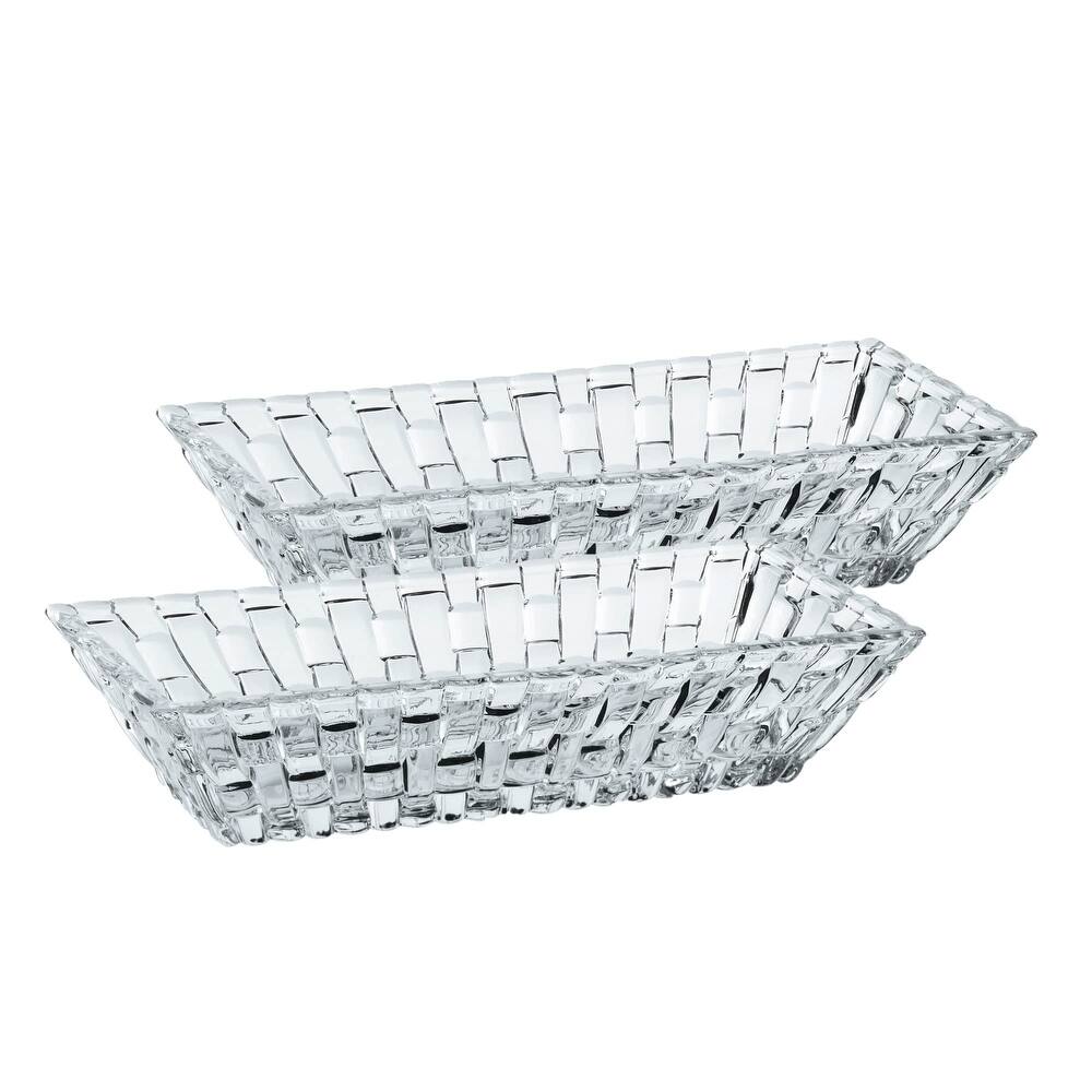 Nachtmann Set of 2 Bossa Nova Rectangular Bowls - 6.7" L x 3" W