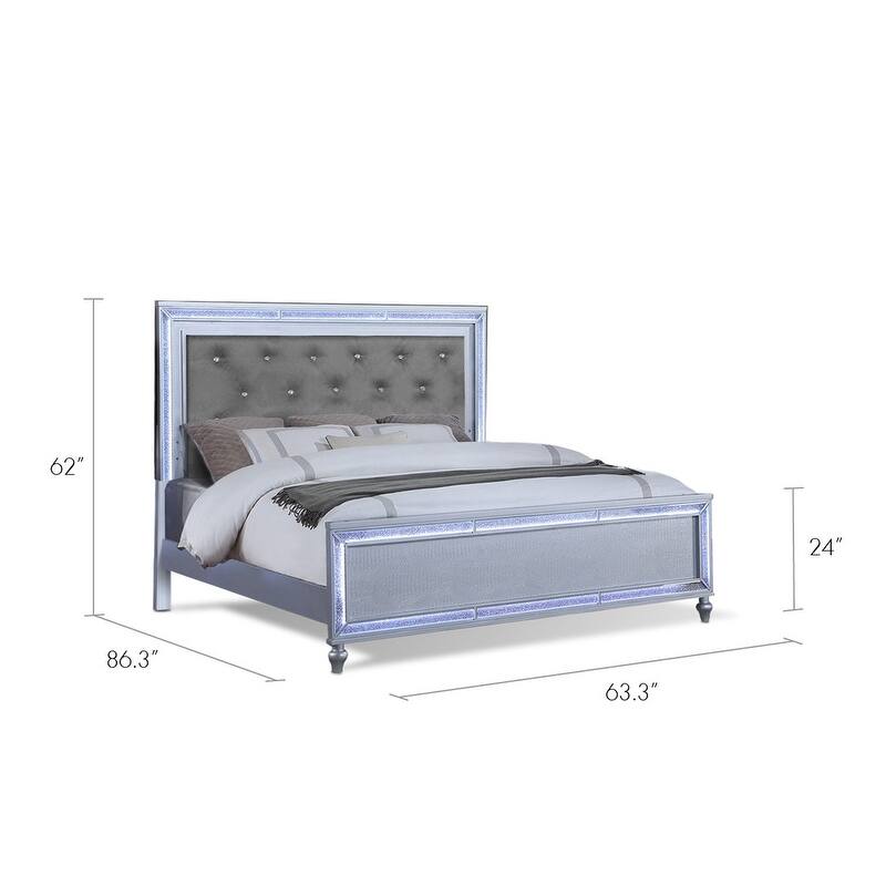 Giana Crystal Tufted Headboard w/LED lights