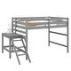 preview thumbnail 6 of 5, Gray Full Pine Loft Bed with Platform, Ladder, Safety Rails, Easy Assembly