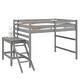 preview thumbnail 6 of 5, Gray Pine Wood Loft Bed with Platform & Ladder, Safety Rails, Easy Assembly