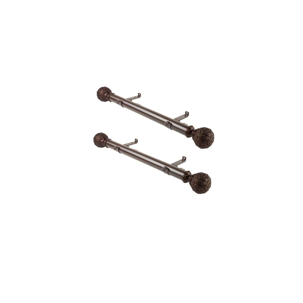 Victorian Curtain Rods - 12 Inch Steel Rods with Resin Finials - Set of 2 - Home Decor Window Treatment - M
