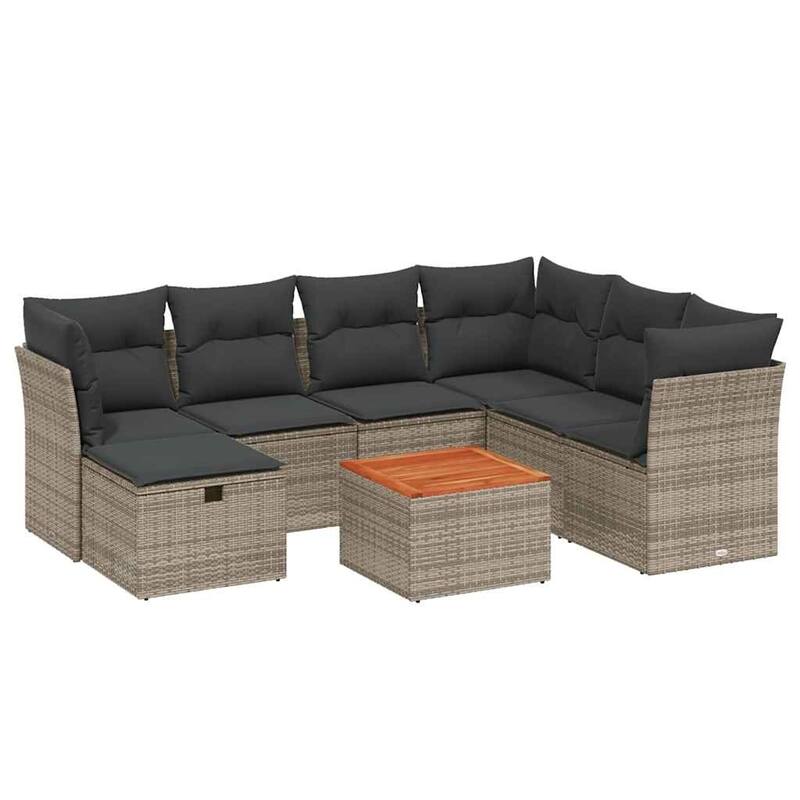 vidaXL Garden Sofa Set Beige/Black/Grey