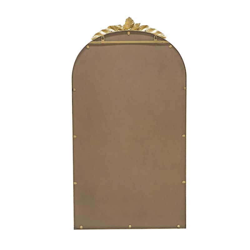 Arched Wall Mirror with Gold Metal Frame