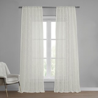 Exclusive Fabrics Marseille Shell Patterned Linen Sheer Curtain (1 ...
