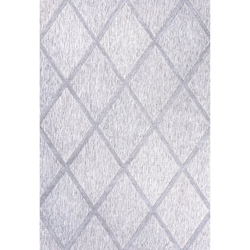 JONATHAN Y Talaia Diamond Trellis Indoor/Outdoor Area Rug - 5 X 8 - Light Gray