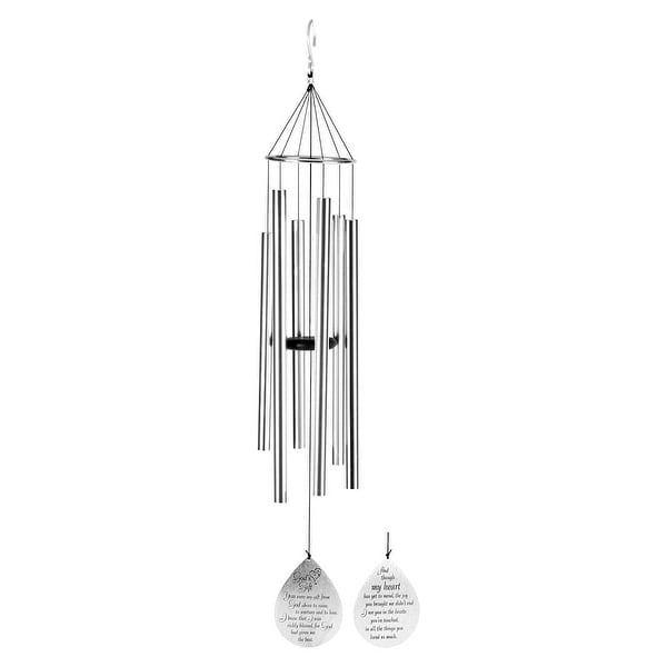 42" Silver Colored "God's Gift" Windchime Hanging - N/A