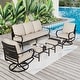 preview thumbnail 57 of 66, MAISON ARTS 5/7/9-Seat Patio Conversation Set, Outdoor Sofa Set with Single Sofa Chairs, 3-Seater Sofa, Ottoman and Coffee Table
