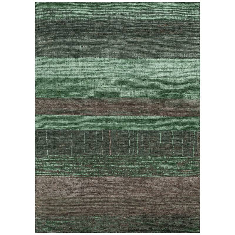 HomeRoots Striped Transitional Rectangle Outdoor Rug
