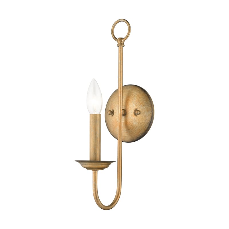 Livex Lighting Estate Single Light 16" Tall Wall Sconce - Antique Gold Leaf