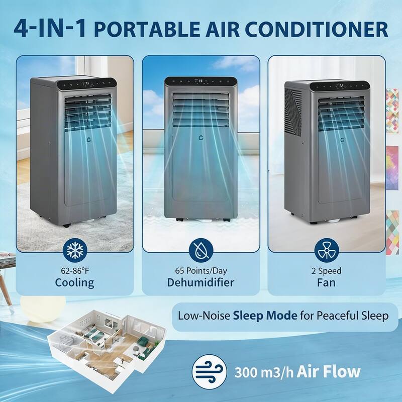 8000 BTU Portable Air Conditioner, up to 350 Sq.Ft.
