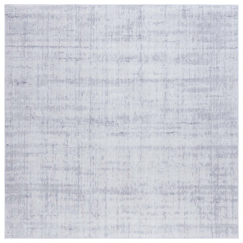 SAFAVIEH Tacoma Marcia Mid-Century Modern Machine Washable Rug. - 8' Square - Light Grey/Grey