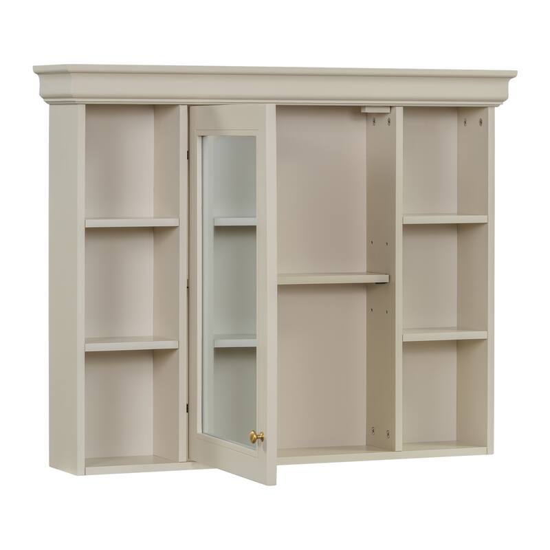 Modern Bathroom Wall Cabinet with Mirror,Medicine Cabinet with 6 Open Shelves