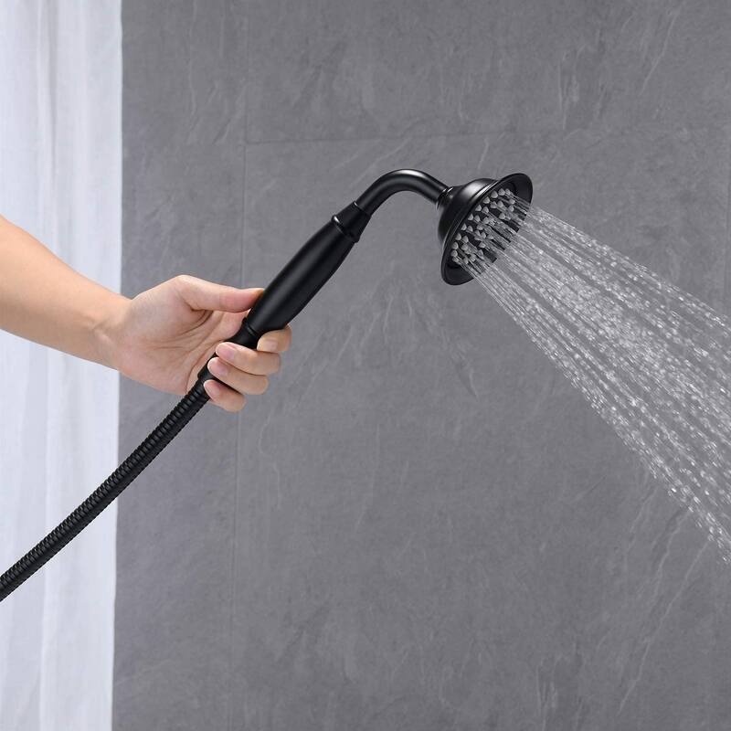 Freestanding Tub Filler Bathtub Faucet Brushed Nickel with Hand Held Shower Floor-Mount
