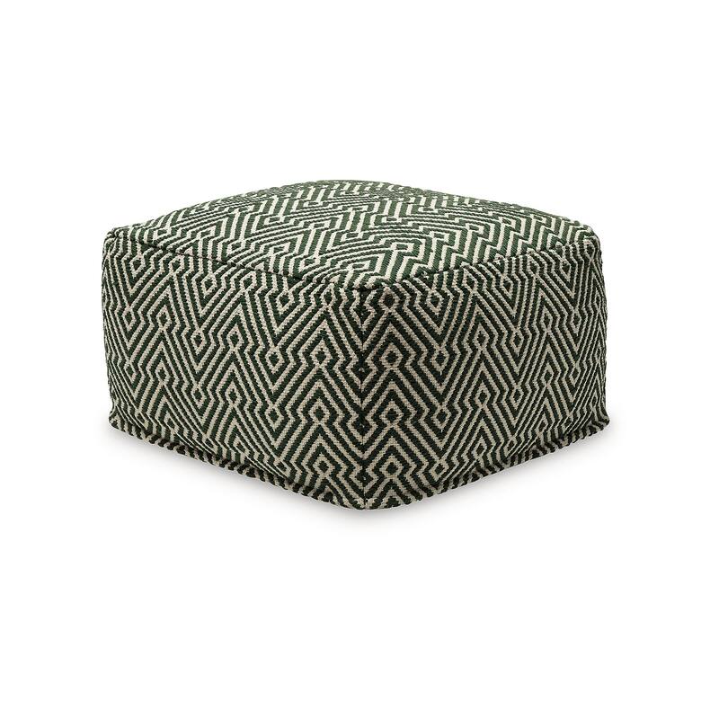 Signature Design by Ashley Abacy Green/Ivory Pouf