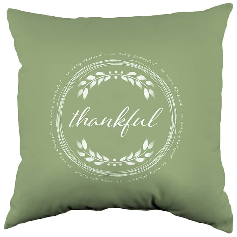 So Very Grateful Double Sided Pillow - Olive