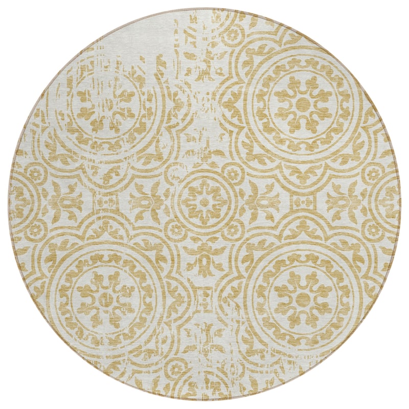 HomeRoots Medallion Transitional Rectangle Outdoor Rug
