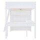 preview thumbnail 11 of 32, Full Size Loft Bed with Desk, Storage Shelves and 2 Sliding Doors, Multifunctional Kids Bed Frame with Ladder and Guardrail