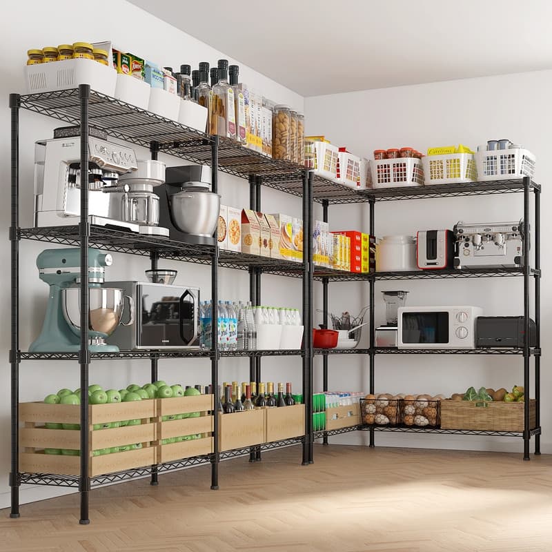 4-Tier Steel Height -Adjustable Storage Rack Heavy Duty Shelving Unit