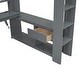preview thumbnail 16 of 30, Full Size Loft Bed with Built-in Desk, LED Shelf Lighting, Charging Ports, and Storage Cabinet, Dark Gray Wood Frame