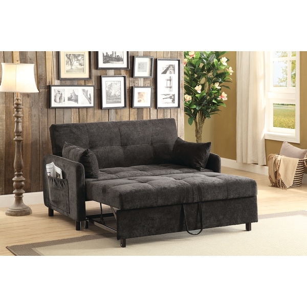 Transitional Charcoal Fabric Sofa Bed - 60" x 36.25" x 35.50" - 60" x 36.25" x 35.50". Opens flyout.