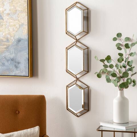 Ekaja Traditional Hexagon Beveled Mirror - 36"H x 8"W