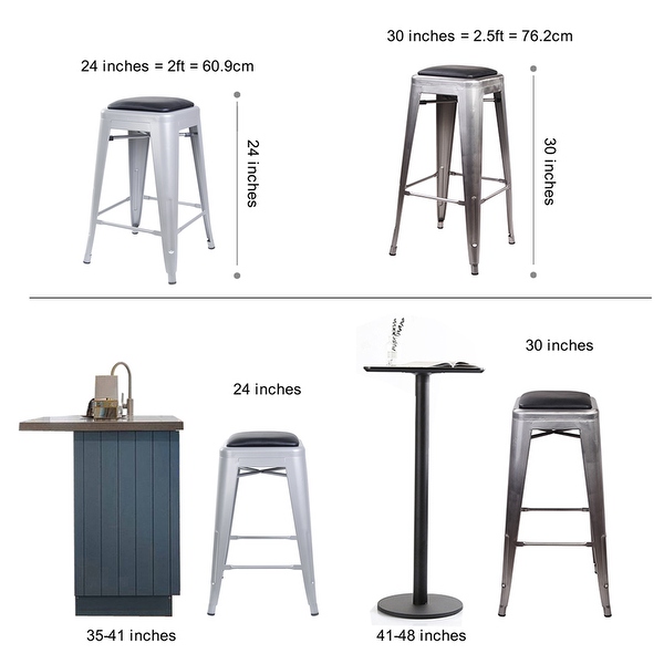 Metal stool with discount cushion