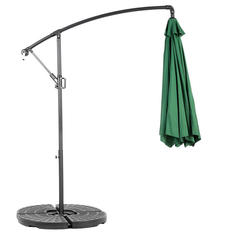 9.64 ft. Steel Market Outdoor Patio Umbrella with 8 Ribs, Offset Hanging Umbrella with Easy Tilt Adjustment