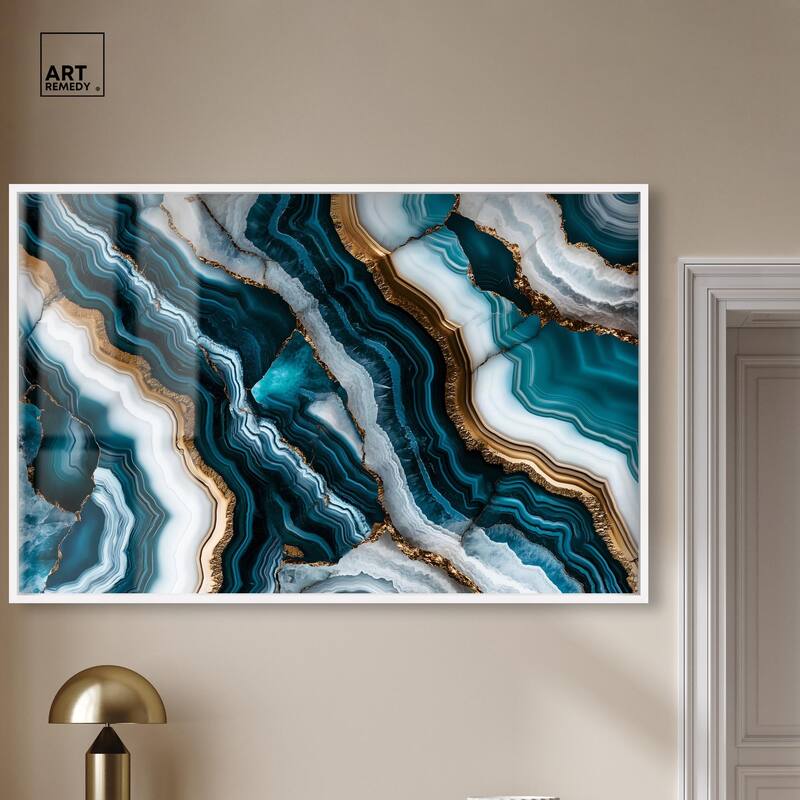 Teal Tides Treasure I Shadowbox by Art Remedy