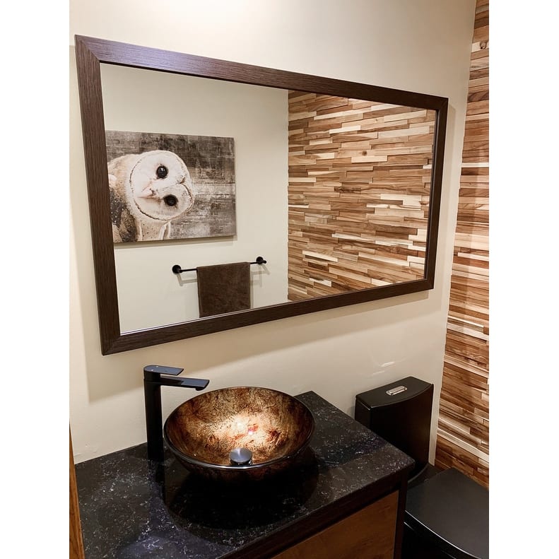 Frame My Mirror Espresso Textured Framed Vanity Mirror, Meade Design