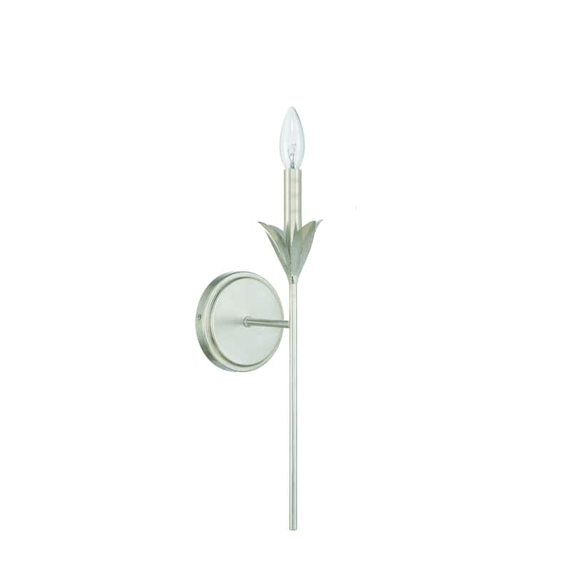 Broche 1 Light Antique Silver Wall Mount - 6"W x 21"H x 7.25"D