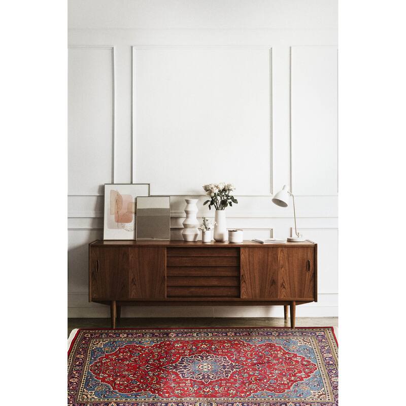 ECARPETGALLERY Hand-knotted Kayseri Vintage Red Wool Rug - 4'4 x 6'11