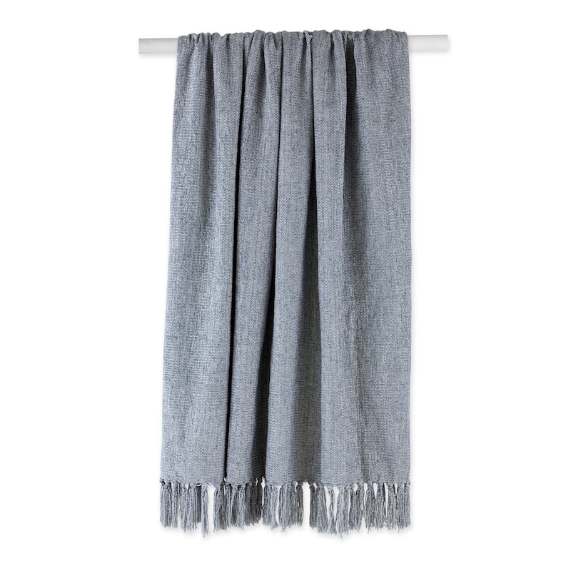 DII Soft Denim Blue Chenille Throw