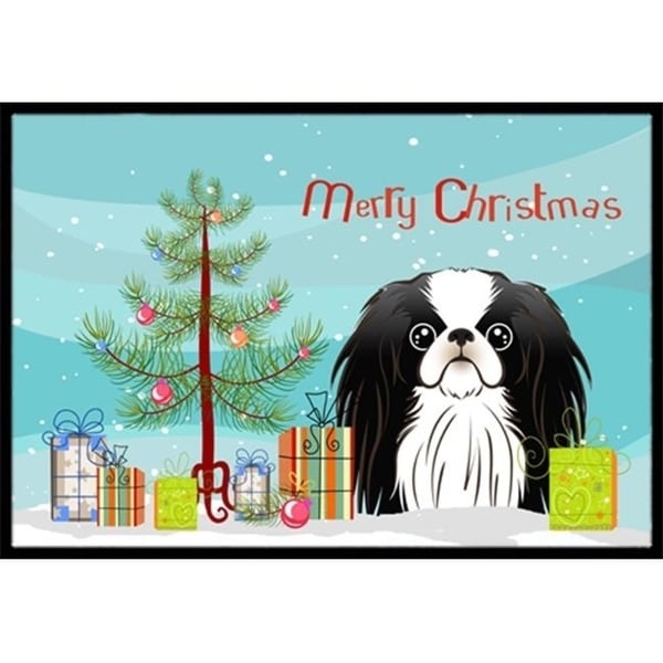 Carolines Treasures BB1602MAT Christmas Tree & Japanese Chin Indoor or Outdoor Mat 18 x 27