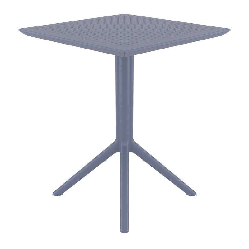 29.5" Gray Folding Square Outdoor Patio Dining Table