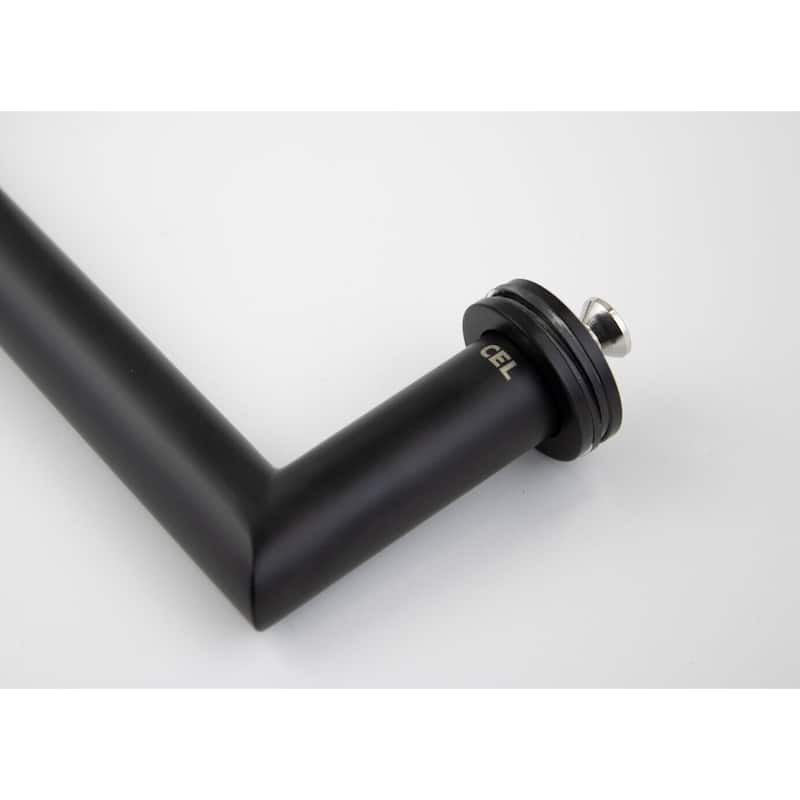 CEL Round Tubing Mitered Corner 8" Pull Handle with 18" Towel Bar Comb Set for Shower Door