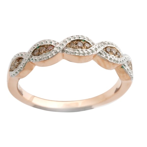 Fabulous Round Brilliant Cut Natural Brown Diamond Wedding Band Ring