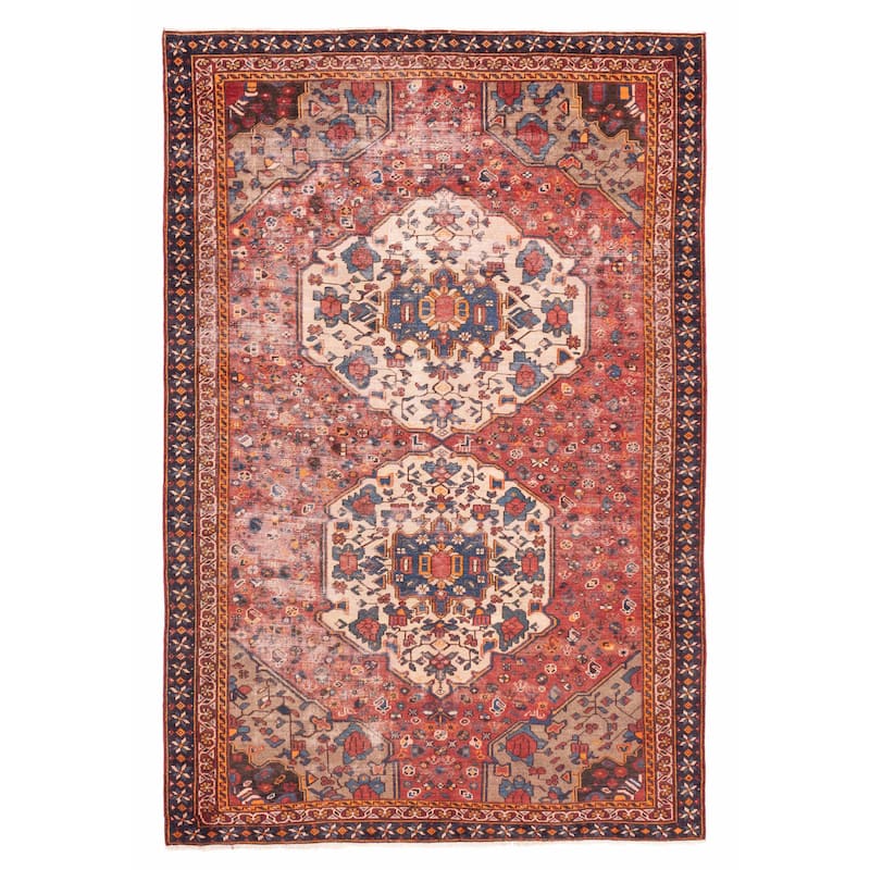 ECARPETGALLERY Hand-knotted Antalya Vintage Red Wool Rug - 6'5 x 9'8