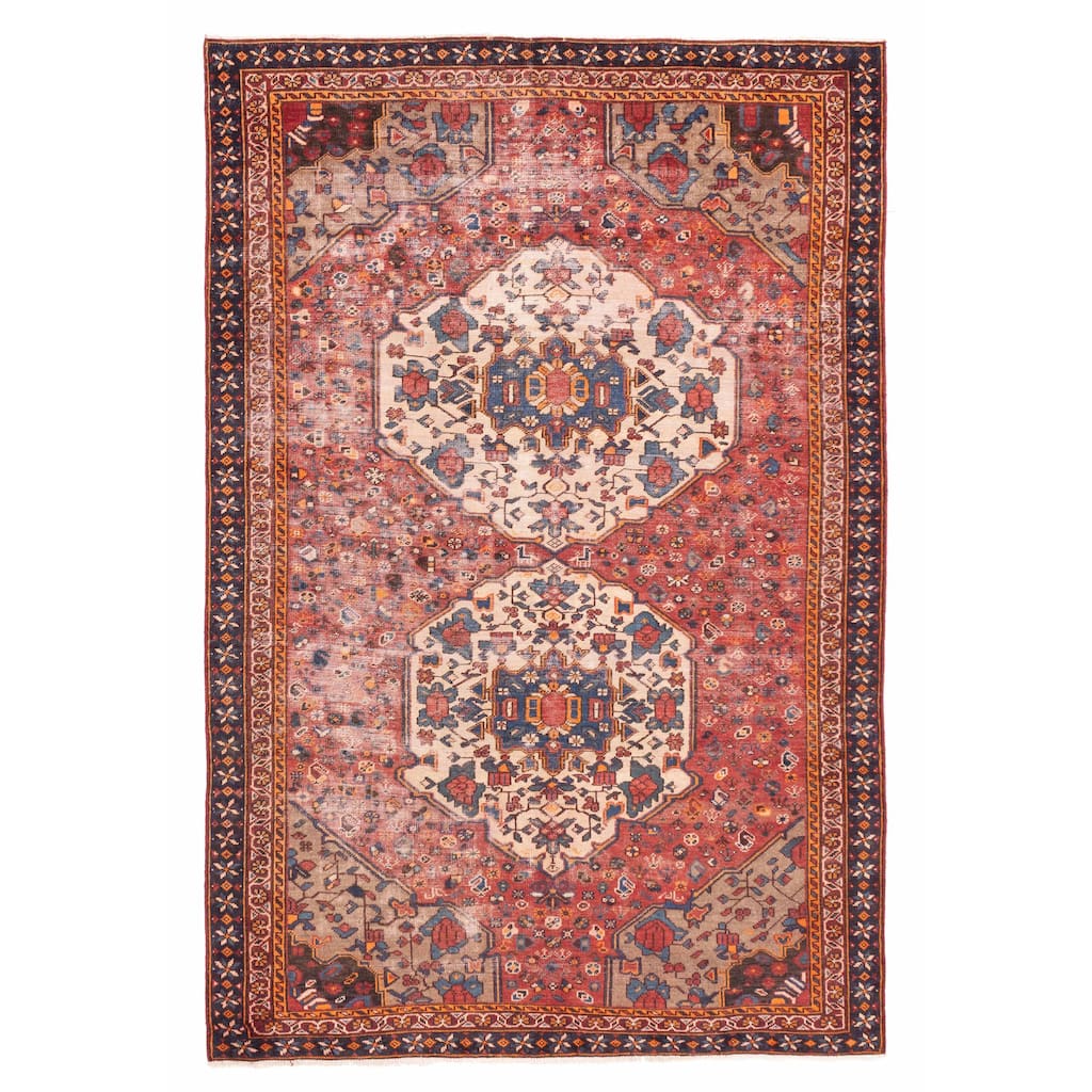 ECARPETGALLERY Hand-knotted Antalya Vintage Red Wool Rug - 6'5 x 9'8