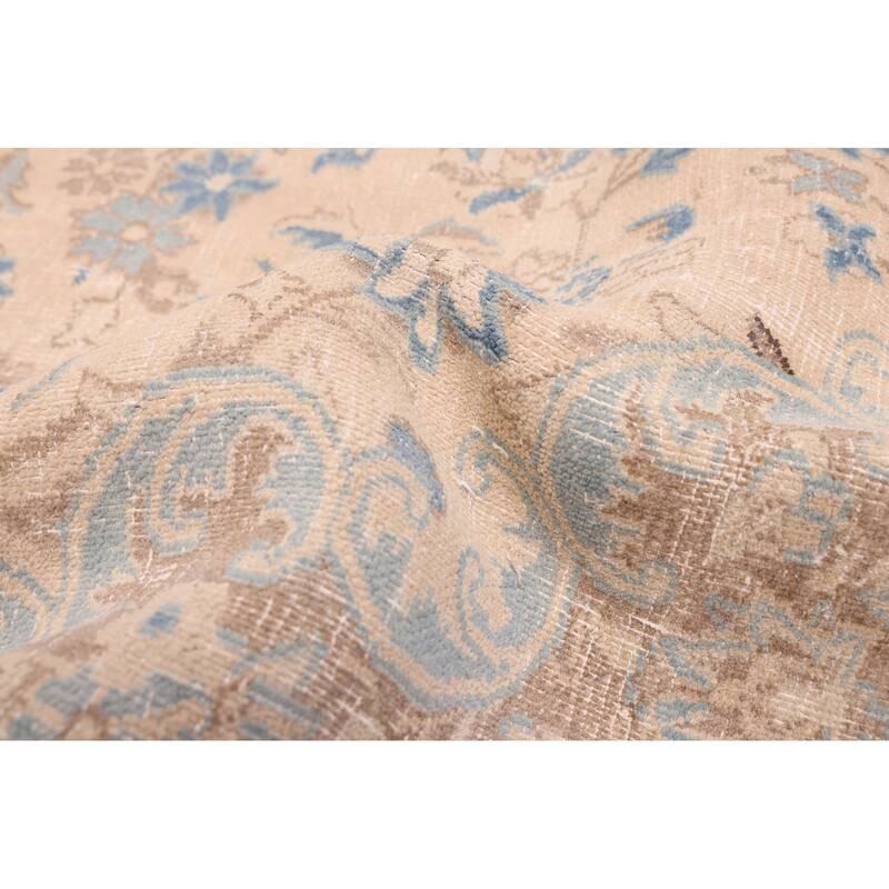 ECARPETGALLERY Hand-knotted Antalya Vintage Beige Wool Rug - 9'7 x 11'2