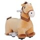 preview thumbnail 1 of 18, 6V Electric Ride-On Pony with Music, PU Wheels, Comfortable Seat, and Handle Control, Ages 3+ Brown
