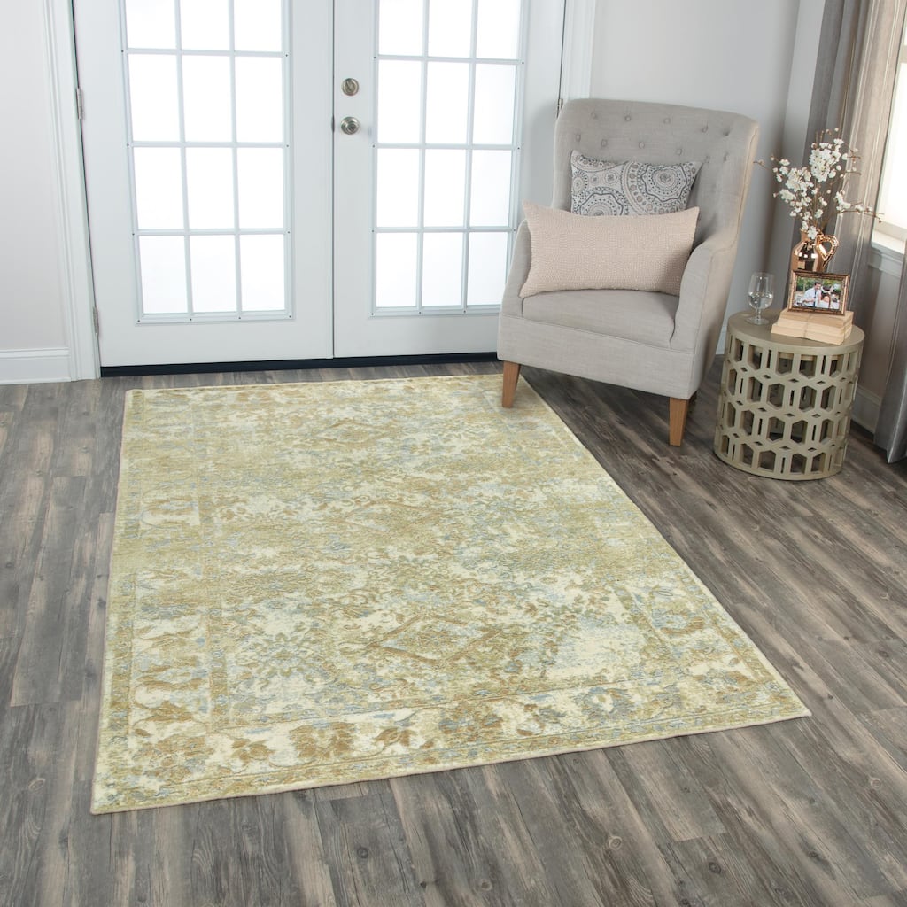 Alora Decor Radiant Diamond Pattern Wool Blend Area Rug