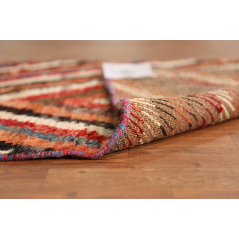 Chevron Style Moroccan Oriental Runner Rug Hand-Knotted Wool Carpet - 2'5" x 9'11"