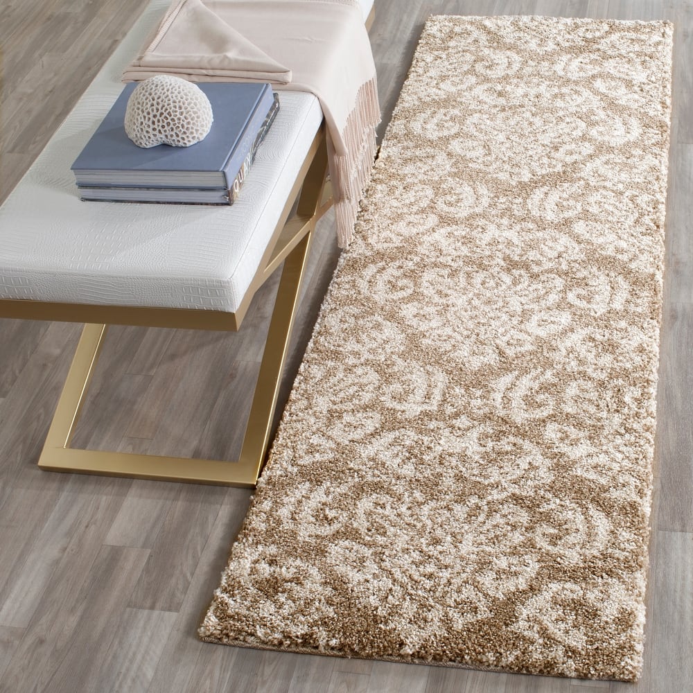 SAFAVIEH Florida Shag Aurkene Floral Damask 1.2-inch Thick Rug