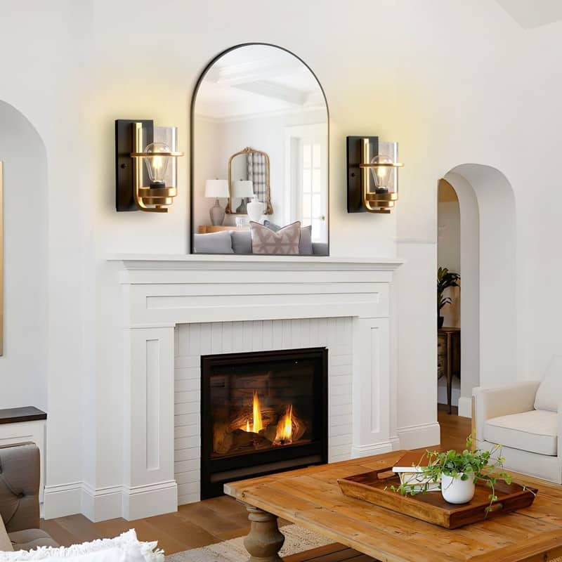 Vanity bathroom sconces gold wall sconces glass, metal wall lighting