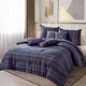 preview thumbnail 3 of 19, Wellco Bedding Comforter Set Bed In A Bag - 7 Piece Luxury POLLY yarn dyed Bedding Sets - Oversized Bedroom Comforters Purple - King