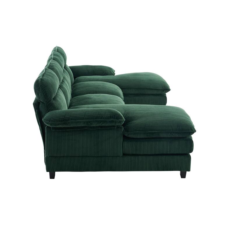 111.8" U-shaped profile sofa, including two single seats and two chaise