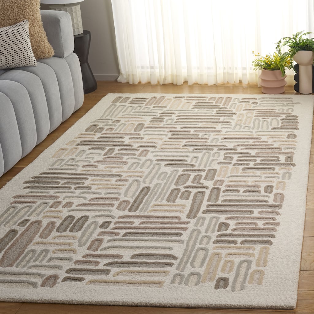 SAFAVIEH Handmade Ebony Kiyuko Wool Rug