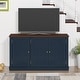 preview thumbnail 3 of 22, 48 in. Rustic Natural Wood TV Stand - Up to 55 in. TVs Navy
