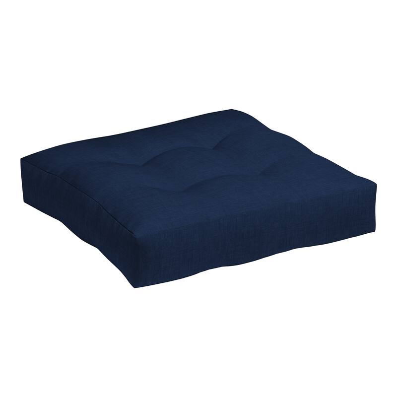 ARDEN Outdoor Plush Modern Tufted Deep Seat Cushion, 24 x 24 - Sapphire Blue Leala