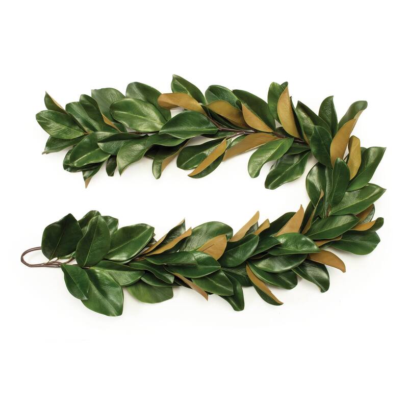 HomeRoots 60" Brown And Green Linear Magnolia Leaf Wreath Garland